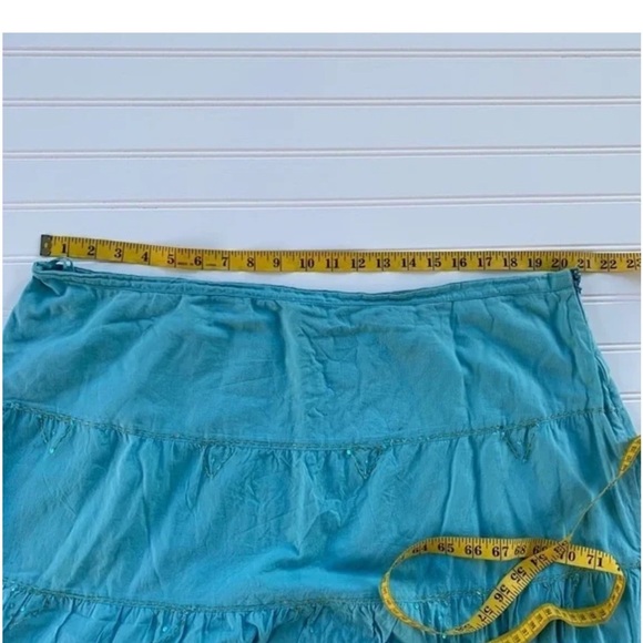 Eyeshadow Blue Tiered Midi Skirt Casual - Picture 6 of 8